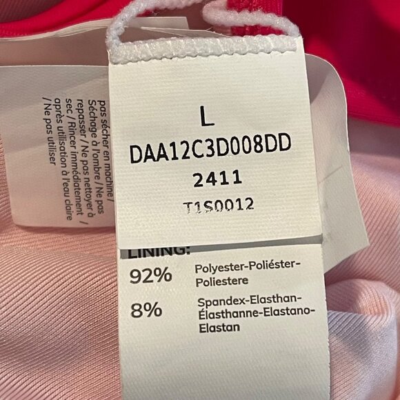 Cupshe Women 2 Piece Swimsuit Large Hot Pink V-Neck Twist Front High Waist Cheek - Picture 6 of 9